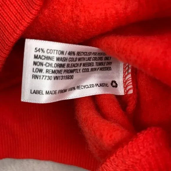 BCI CASUAL CROP CREW SWEATSHIRT TOP WOMENS/GIRLS Size XS in RED - Picture 5 of 10